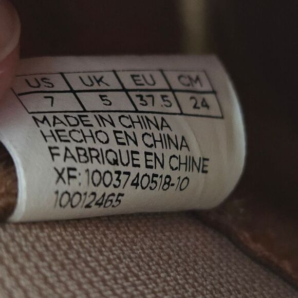 🐢 Toms Ella Chelsea Ankle Boot Honey Leather Faux Shearling Size 7 Tan Bootie - Picture 10 of 12